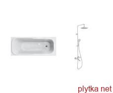Комплект: SENSA ванна 150*70см, без ніжок + SISTEMA E система душова (термостат для ванни, верхній душ 230 мм ABS коло, ручний душ 121 мм 3 режими, шл