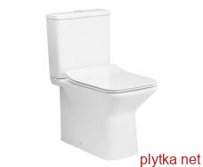 leon compact: toilet bowl 61 * 35 * 79cm floor standing rimless, horiz. outlet, bottom inlet, 3 / 4.5 l tank, slim slow-closing seat
