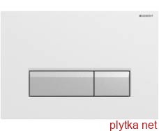 Кнопка змиву Sigma 40 з системою видалення запаху, пластикова біла /матовий алюміній (115.600.KQ.1)