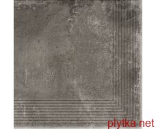 Керамічна плитка Клінкерна плитка PIATTO ANTRACYT 30х30 (сходинка кутова) 0x0x0