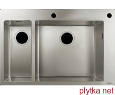 Кухонна мийка S712-F655  на стільницю 2х35d 755х500  дві чаші 180/450 (43310800) Stainless Steel