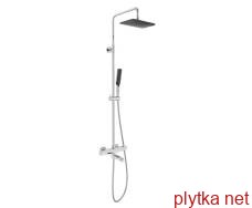 SISTEMA P система душова (термостат для ванни, верхній душ 246*170 мм ABS, ручний душ 53 мм 1 режим, темно-сірі лійки, шланг 160 см), cromo