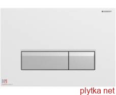 Кнопка смыва Sigma 40 с системой удаления запаха: стекло белое/матовый алюминий (115.600.SI.1)
