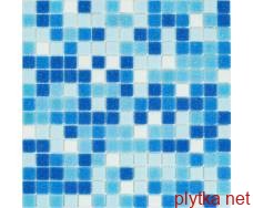 Мозаика R-MOS B1131323335 микс голубой-5 на сетке 20x20 327x327x4