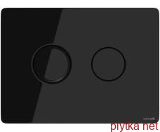 Кнопка смыва пневматическая ACCENTO CIRCLE черное стекло (для инсталляционной системы)