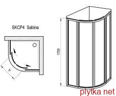 Душова кабіна SKCP4- 90 SABINA Сатин PEARL