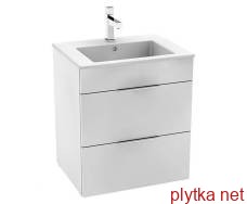 suit drawer unit 54 * 42.2 * 62cm, complete with washbasin, with 1m tap hole, 2 drawers, white gloss
