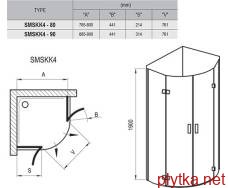 Душевая кабина SMSKK4 - 90 Хром TRANSPARENT