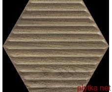 Керамическая плитка SERENE BROWN HEKSAGON STRUKTURA SCIANA 19.8х17.1 (плитка настенная) 0x0x0