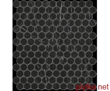 Керамограніт Керамічна плитка Мозаїка ROMA DIAMOND NERO REALE ROUND GRES MOSAICO 29.5x32.5 FNJD (мозаїка) 0x0x0