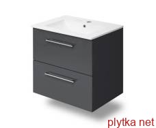 VALTICE комплект мебели 60см, серый: тумба подвесная, 2 ящика + умывальник накладной арт i11042A
