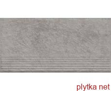 Керамическая плитка Плитка Клинкер CARRIZO GREY STOPNICA PROSTA STRUKTURA MAT 30х60 (ступенька) 0x0x0