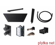 KITS BLACK SQUARE SHOWER комплект для душа с верхним душем NEPTUNE SLIM 30х30, черный (100275132)