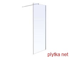 Комплект walk-in: стінка 100 * 190см прозоре скло 8мм + профіль стіновий хром 190см + тримач скла (d) з кріпленнями 100см