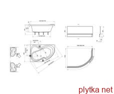 Ванна асимметричная правая ROSA II 170x105, RAVAK