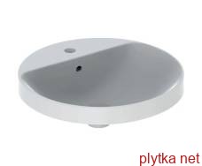 variform built-in washbasin, round ø48cm, with shelf for tap hole, with overflow, glazed underneath