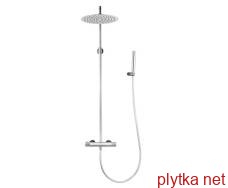 SISTEMA R система душова (термостат для душа, верхній душ 300 мм SS коло, ручний душ стік 2 режими латунь, шланг 150 см), cromo