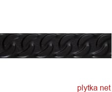 Керамічна плитка FASHION SPIRIT BLACK LISTWA STRUKTURA MAT 9х39.8 (фриз) 0x0x0