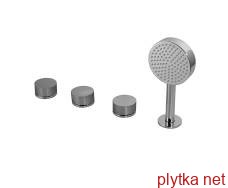 TONO Комплект смесителя на бортик ванны на 4 отверстия (клапаны, переключатель, ручной душ, держатель) (100190247) (100190247)