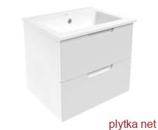 libra комплект мебели 60см белый: тумба подвесная, 2 ящика + умывальник накладной арт 15-41-060