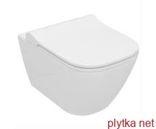 solo rimless toilet wall mounted, solid seat slim slow-closing 51 * 35.5 * 33 cm