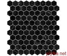 Керамическая плитка Мозаика Supreme Marquina Hex 315х315 черный 315x315x0 матовая