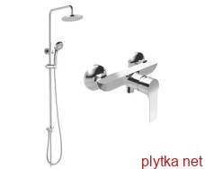 Набір Impruse Душова, Kucera Shower Fain, Душова система без змішувача (15105 + Т-15084), хром