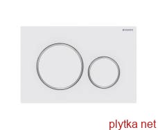 sigma20 actuator plate, dual flush: easy-to-clean surface matt white / high-gloss chrome