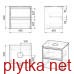NETKA комплект мебели 60см, цвет дуб: тумба подвесная, со столешницей, 2 ящика + умывальник накладной