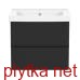 OLIVA комплект мебели 65см черный: тумба подвесная, 2 ящика + умывальник накладной арт 13-01-065А