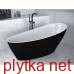 Ванна акриловая KEYA ретро 165х70 черная снаружи белая внутри с сифоном клик-клак