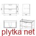 NOVA VLNA комплект меблів 80см, білий: тумба підвісна, 2 ящика + умивальник накладний